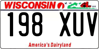 WI license plate 198XUV