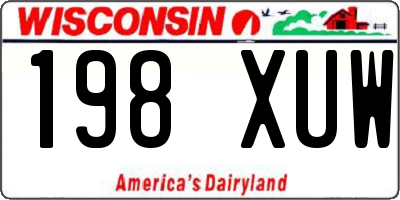 WI license plate 198XUW