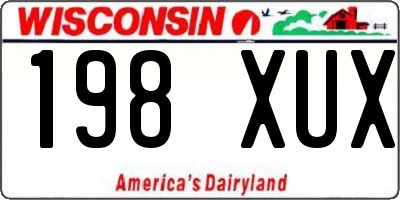 WI license plate 198XUX