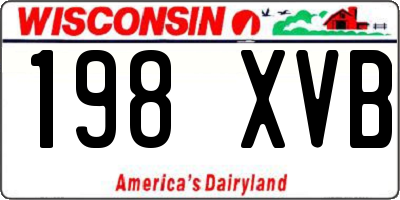 WI license plate 198XVB