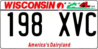 WI license plate 198XVC