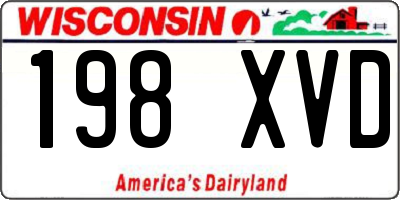 WI license plate 198XVD