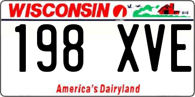 WI license plate 198XVE