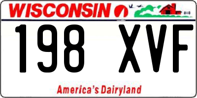 WI license plate 198XVF
