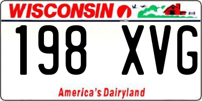 WI license plate 198XVG