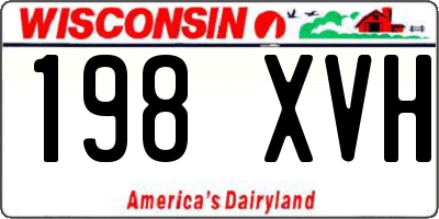 WI license plate 198XVH