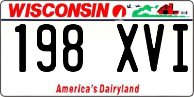 WI license plate 198XVI