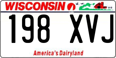 WI license plate 198XVJ