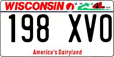 WI license plate 198XVO