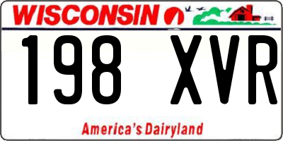 WI license plate 198XVR