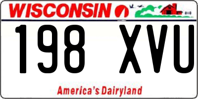 WI license plate 198XVU
