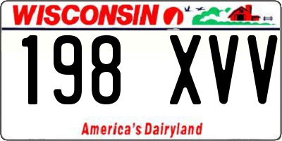WI license plate 198XVV