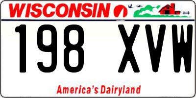 WI license plate 198XVW
