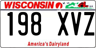 WI license plate 198XVZ