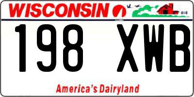 WI license plate 198XWB