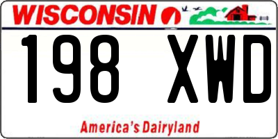 WI license plate 198XWD