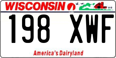 WI license plate 198XWF
