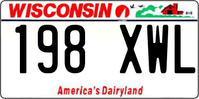 WI license plate 198XWL