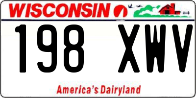 WI license plate 198XWV