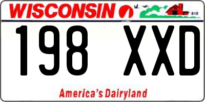 WI license plate 198XXD