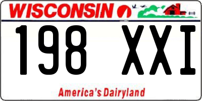 WI license plate 198XXI