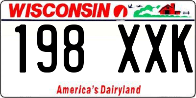 WI license plate 198XXK