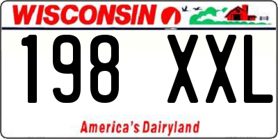WI license plate 198XXL