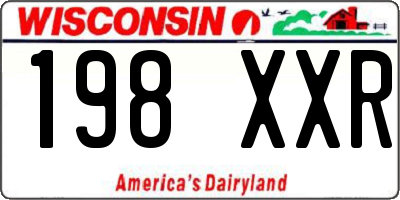 WI license plate 198XXR