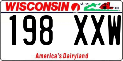 WI license plate 198XXW