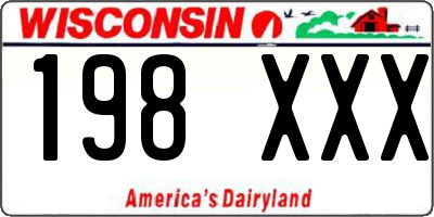 WI license plate 198XXX