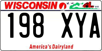 WI license plate 198XYA