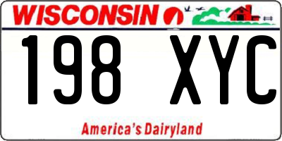 WI license plate 198XYC