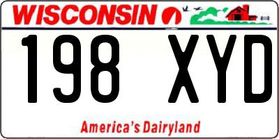 WI license plate 198XYD