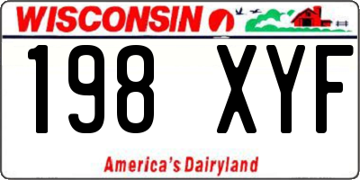 WI license plate 198XYF