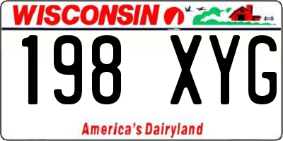 WI license plate 198XYG
