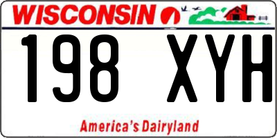 WI license plate 198XYH