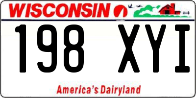 WI license plate 198XYI