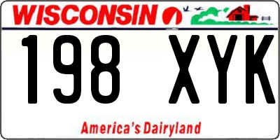 WI license plate 198XYK