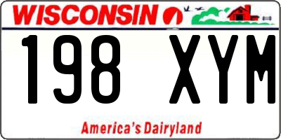 WI license plate 198XYM