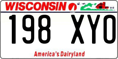WI license plate 198XYO
