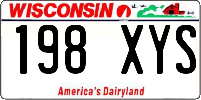 WI license plate 198XYS