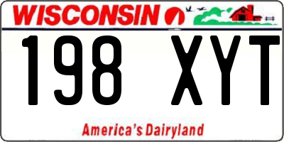 WI license plate 198XYT