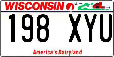 WI license plate 198XYU