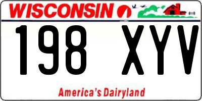 WI license plate 198XYV