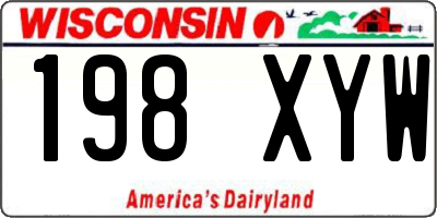 WI license plate 198XYW
