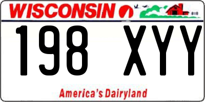 WI license plate 198XYY