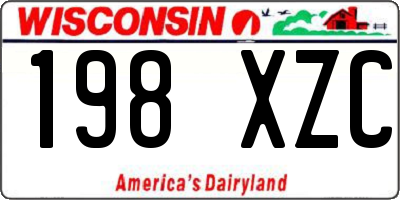 WI license plate 198XZC