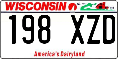 WI license plate 198XZD