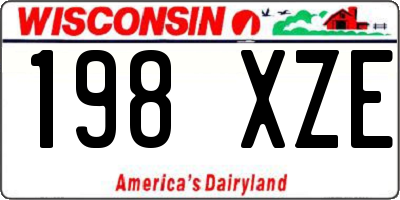 WI license plate 198XZE