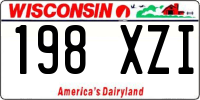 WI license plate 198XZI